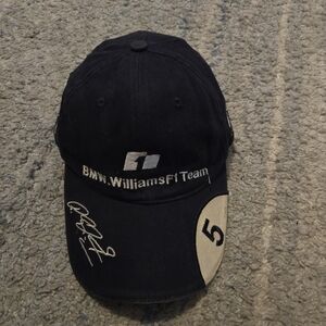 Vintage Ralf Schumacher BMW Williams F1 Team Signed Hat Cap Number 5 Formula 1